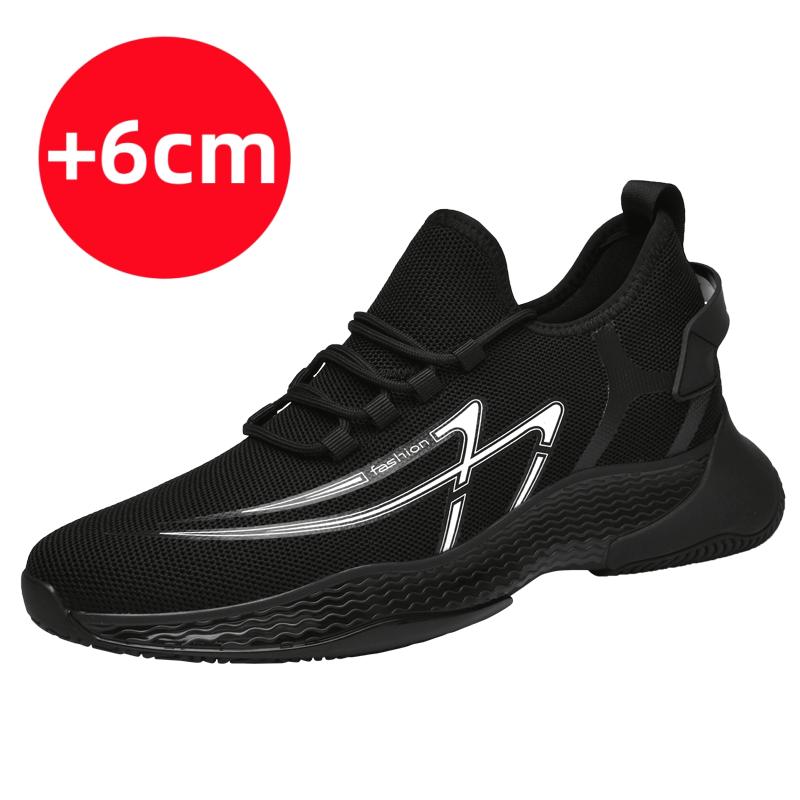 

Fashion Designer s New Men s Height Increasing Shoes Breathable Mesh Casual Shoes Men s Sports Hiking Shoes Simple White Lace Up 43