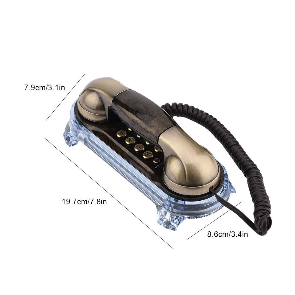 Antique Retro Wall Mounted Telephone Corded Phone Landline Fashion Telephone Bronze