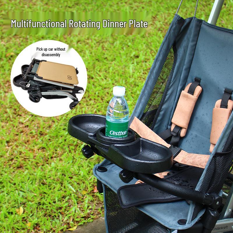 Universal Baby Stroller with Rotatable Snack Tray and Suction Cup