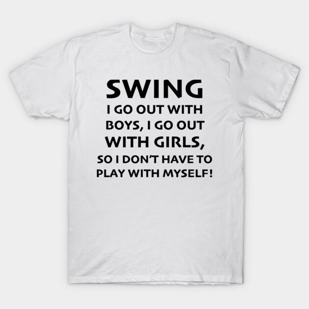 Asian Size Men Black Print T-shirt No, Thank You!!! Akiyama Hiroyuki Swing No-Cut Print Cotton Tshirt 4XL