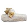 Sheepskin version of rabbit fluffy slippers for women's winter wear 2025 new removable doll thick bottom fashion one-word drag