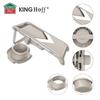 KINGHOFF KH-2006 Mandoline Slicer, Stainless Steel, Adjustable Thickness, Gray, 30x13.5x11.5cm, with Pusher
