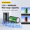 PALO 1.2V Ni-MH Rechargeable Battery C Cell 4000mAh (R14 LR14) with 8 Slot LCD Charger