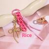 Y2K Trendy Creative Beaded Keychain Personalized Versatile Keyring Phone Lanyard For Girls Bag Pendant Key Hanging Decoration