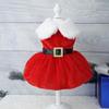 Santa Claus Suit Red Dresses Fashion Dog Cats Warm Photo Costume Pet Supplies