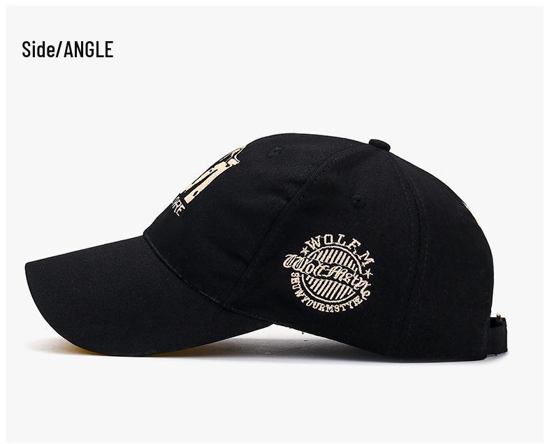 Korean Style Wolf Embroidery Baseball Cap - Men's & Women's Trendy Spring Sun Hat