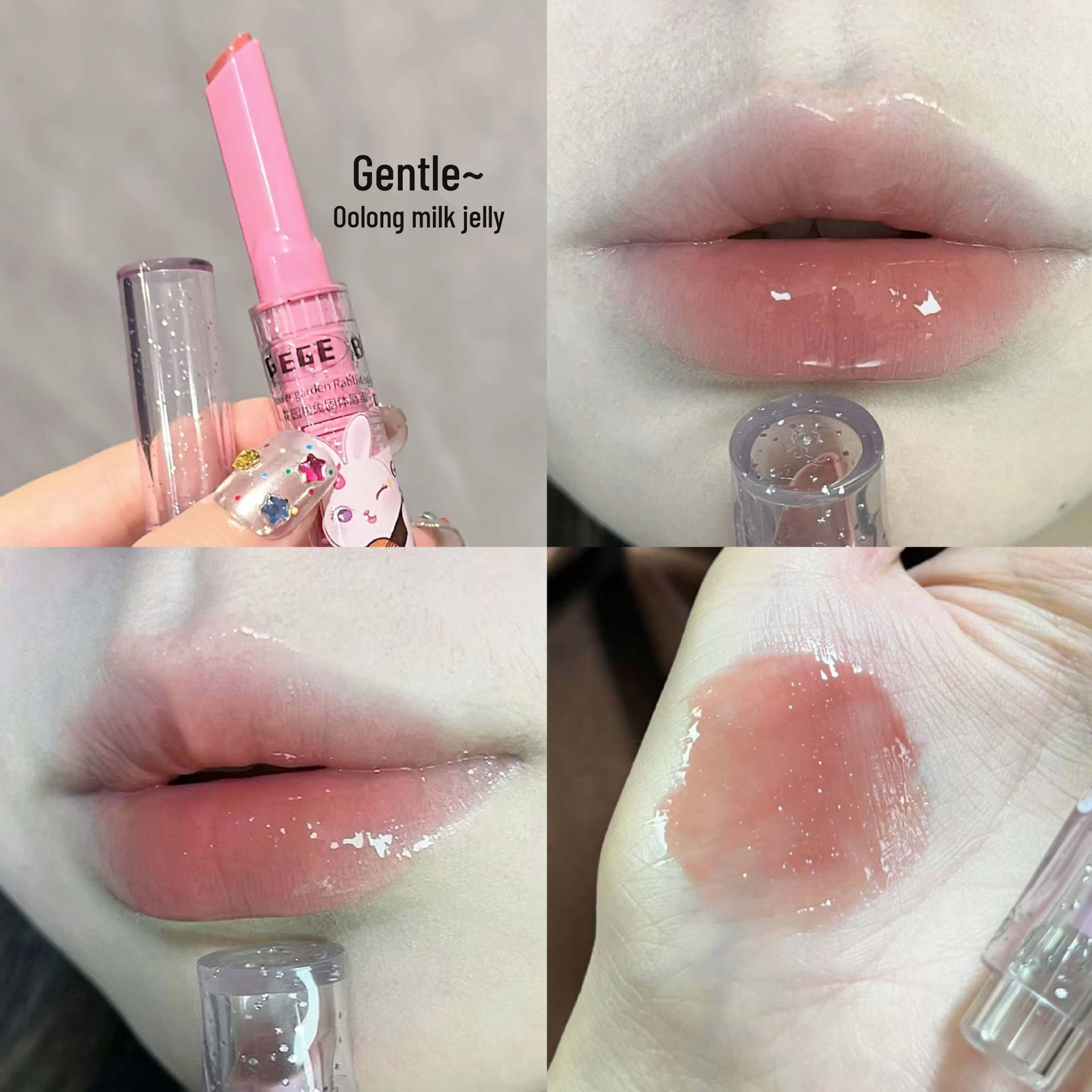 

Gege Bear Pink Rabbit Lip Gloss and Mirror Set