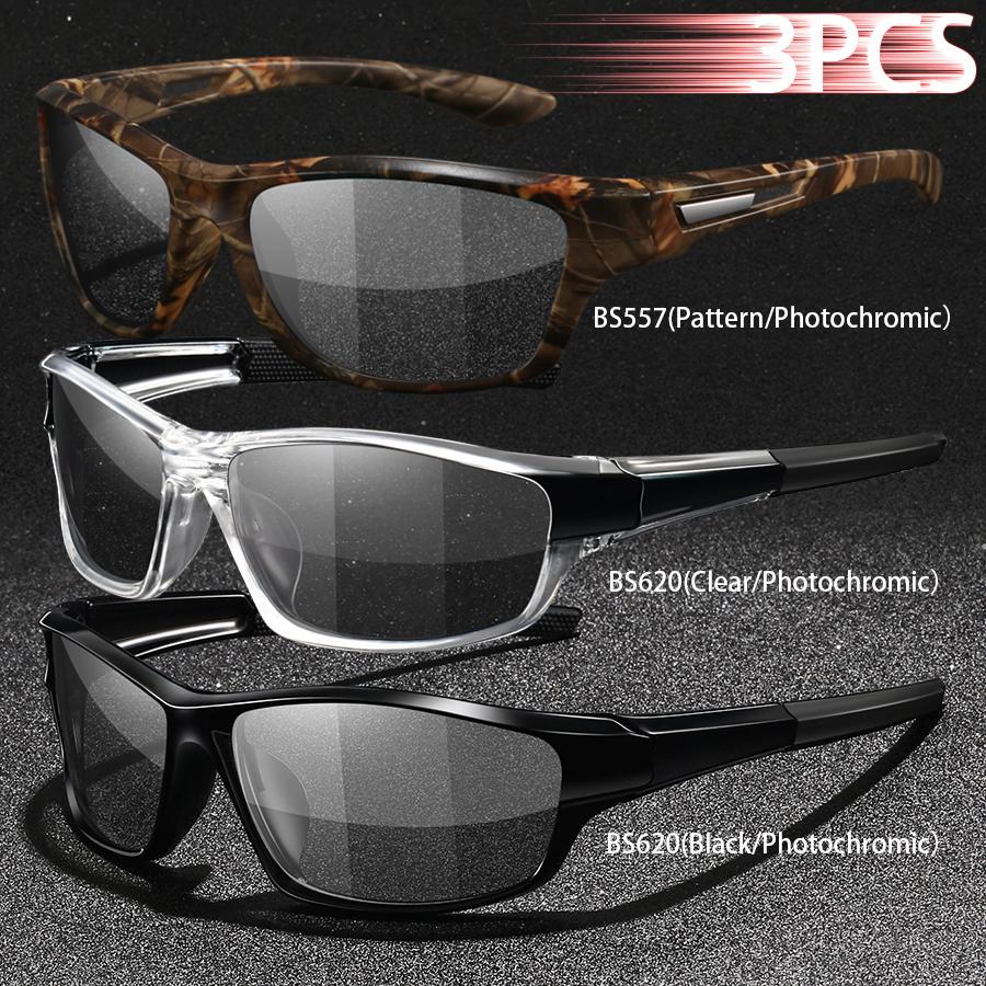 1PCS Photochromic Sports Sunglasses Men Women Vintage Cycling Driving Mountaineering Chameleon UV400 Eyewear