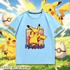 2026 New Streetwear Pokémon T Shirt, Cartoon Graphic Crew Neck Tee, Kawaii Cute Summer Casual Tops For 3-14Y Boys And Girls