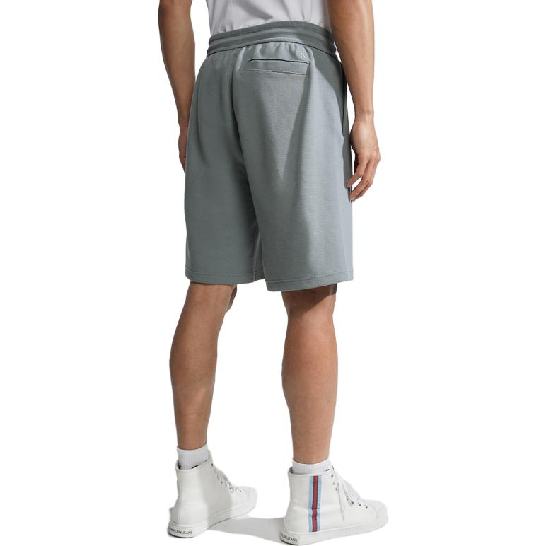 Calvin Klein Overlapping Letter Embroidered Cotton Drawstring Casual Shorts Men Shorts Light-Gray J323225-PN6
