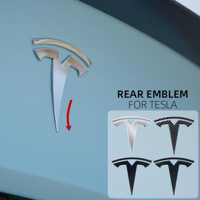 FOR Car Front Emblem Rear Trunk Emblem Sticke for Model 3 Mode Y Metal Logo Replacement Rear and Rear Logos Blackening