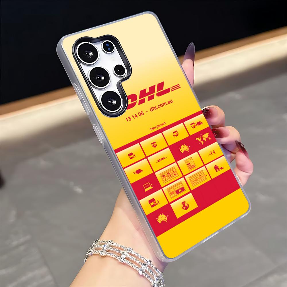 D-Dhl Express Label Phone Case for Samsung S26 S25 S24 S23 S22 S21 FE Plus Ultra Black 2-in-1 Jelly silicone case