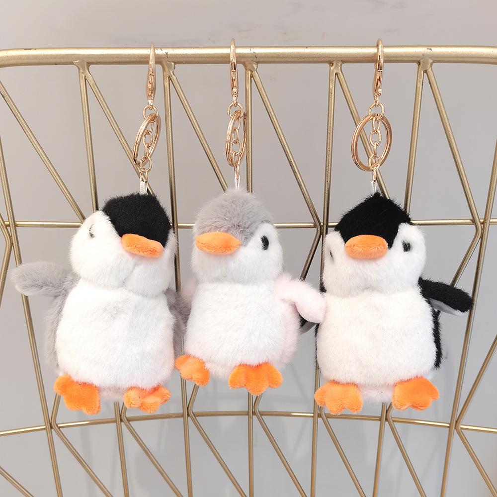 Cartoon Penguin Plush Toy Keychain Cartoon Animal Pendant Cute Stuffed Toys Bag Ornaments Kawaii Doll Keyring for Kids Girl Gift