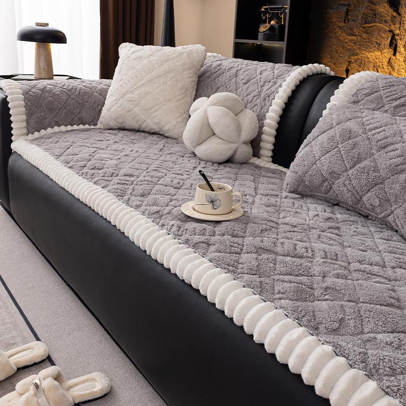 French Style High Weight Taffeta Velvet Sofa Cover New Autumn Winter Thick Durable Non-Slip One-Piece Cushion Sofa Cover