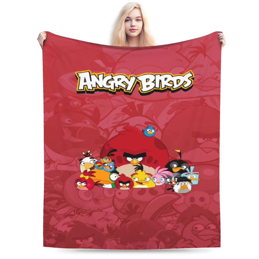 Angrys-birds Shooting Game Blanket Soft Coral Fleece Plush Healing Gifts Throw Blanket Rug Piece
