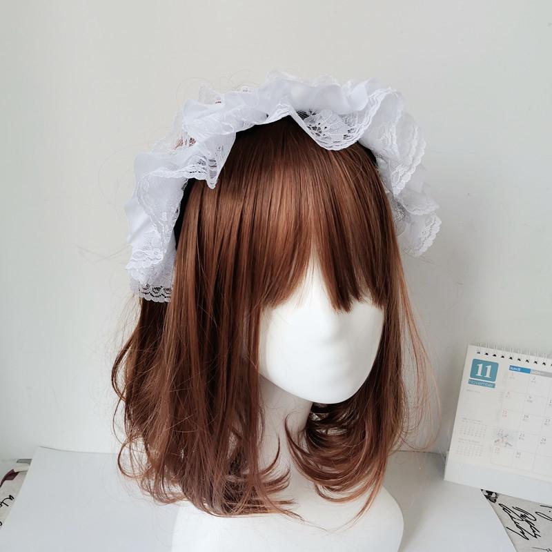 Sweet Multilayer Lace Ruffle Maid Headdress Headband Cute Girl Hair Hoop Cosplay Hair Accessories