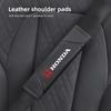 Car Safety Belt Cover Pads Auto Leather Shoulder Cushion Accessories For Honda civic accord fit jazz pilot CRV odyssey passport TO0