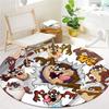 Tazmanian Devil Round Area Rug,Carpet Rug for Living Room Bedroom Sofa Playroom Decor,Non-slip Floor Mat
