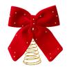 1Pc Christmas Tree Top Party Decoration Burgundy Exquisite Decoration Christmas Bow Decoration Metal Fabric