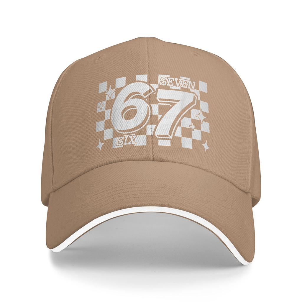 Checkered Six Seven 6 7 Meme Gen Alpha Slang Baseball Cap Outdoor Sports Sun-Proof Trucker Hat Female Men y2k Cool Baseball Caps
