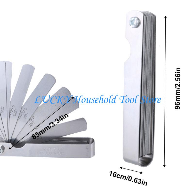 J0MC Stainless Steel Feeler Gauge Double Marked Metric and Imperials Gaps Measuring Tool