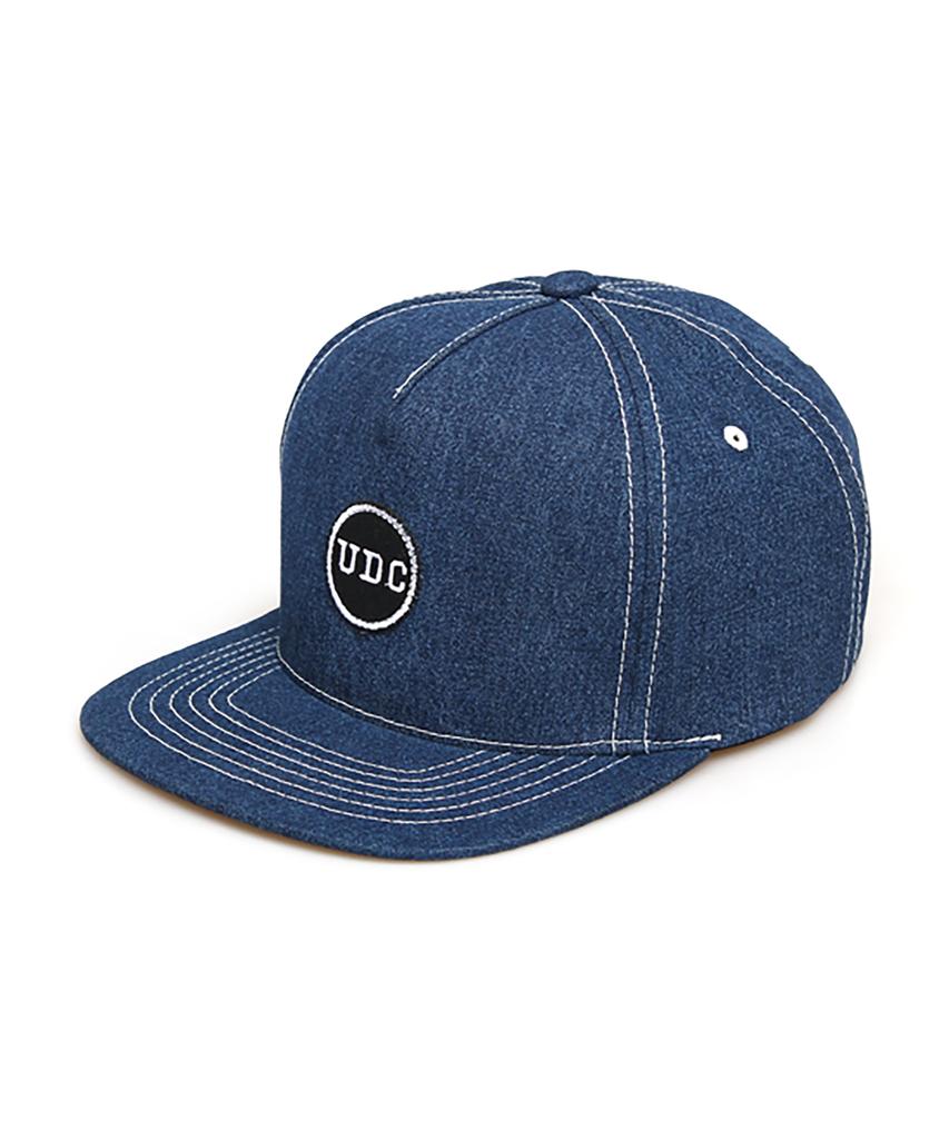 Eondeokeonteulol All Seasons Denim Stitch Hardtop Flat Brim Snapback Cap Circle Udc / Washed Blue