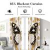 Set Of 2 Beautiful Jeweled Butterfly Printed Curtains Bedroom Living Room Kitchen Decoration Home Window Light Blocking Made Polyester Area Treatment