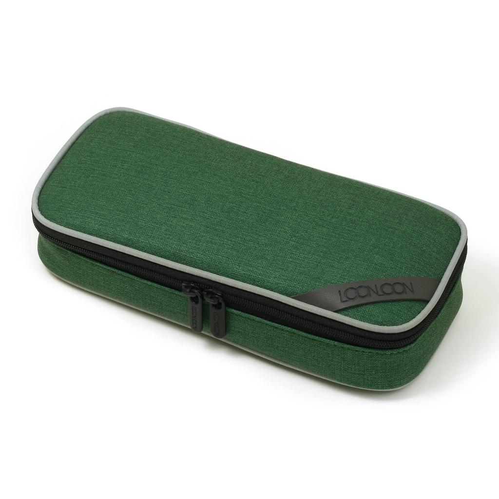 LOONLOON 667 Mellow Pencil Forest Large Elegant Color Case, Green, Capacity, Two-Story Design, Multifunctional, Stylish,