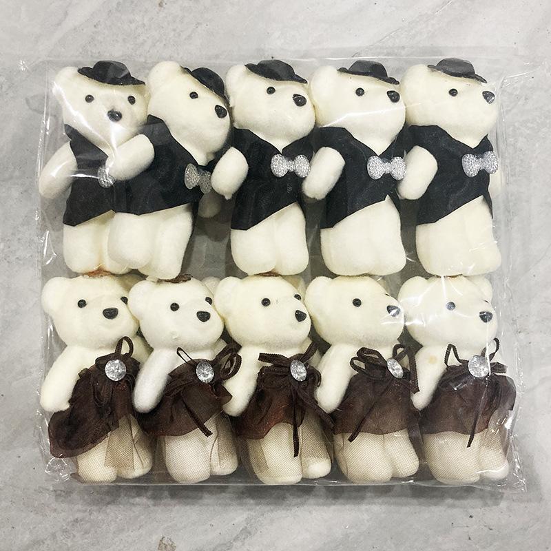 10Pcs Couple Foam Bear Wedding Valentine'S Day Decoration Cute Cartoon Small Bear Birthday Flower Bouquet Packaging Materials