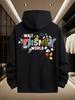 Disney Men's Hooded Sweater Mickey Series Sweatshirt Autumn and Winter Casual White Men's and Women's Top Hoodie