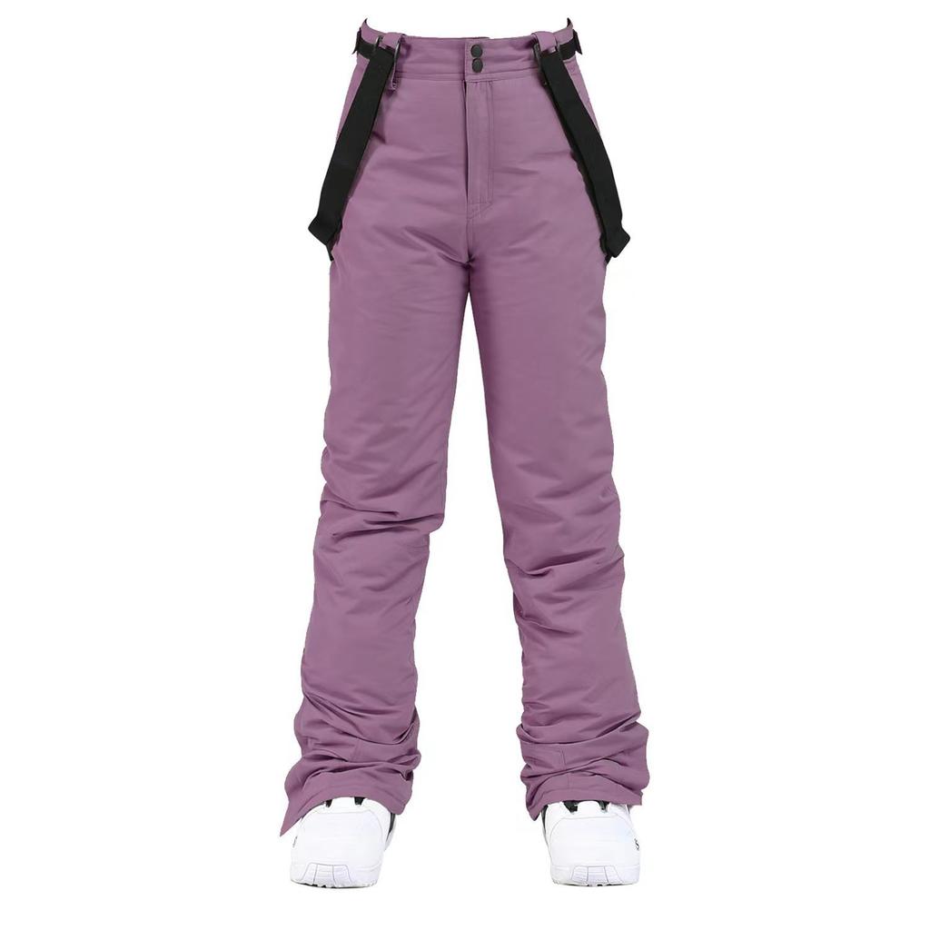 Youth Windproof and Waterproof Removable Elastic Waist Ski Pants, Unisex Winter Thickened Warm Pants