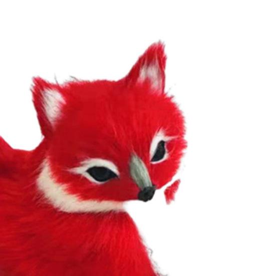 Fuchs Modell Spielzeug Mini Niedlich Simulation Tierfigur Solides Modell Desktop Ornament Kunstfell Falsches Fuchsmodell Figur Ornamente Geburtstagsgeschenk