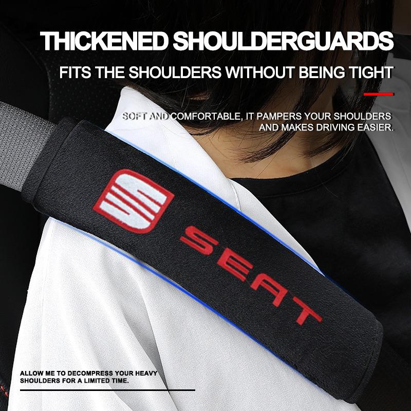 New Car Safety Belt Shoulder Cover Seat Belt Pads Accessories for SEAT Toledo Cordoba MK3 Leon FR 5 6 MII Altea 5F Ibiza Alhambra