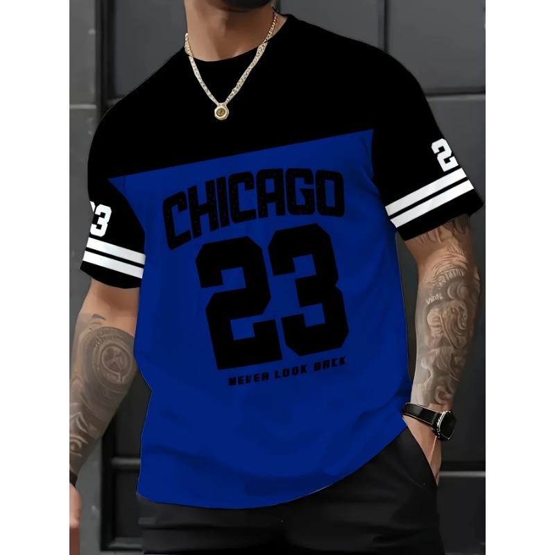 Pánské grafické tričko Chicago 23 s krátkým rukávem, sportovní dámské tričko, unisexové, pro každodenní nošení, letní pánské závodní tričko