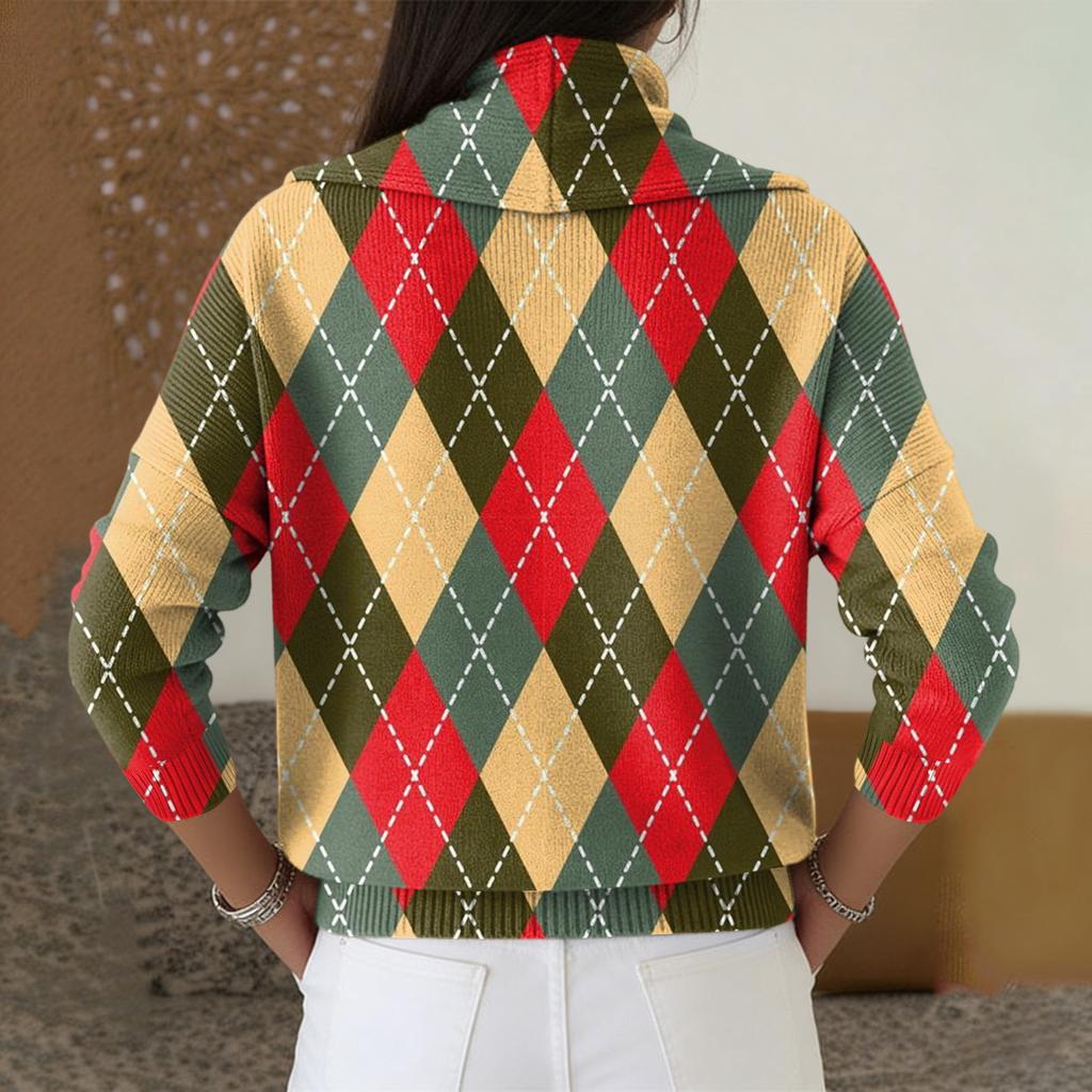 Dam Casual Och Moderiktig Rundhals Långärmad Tryckt Topp Tröja