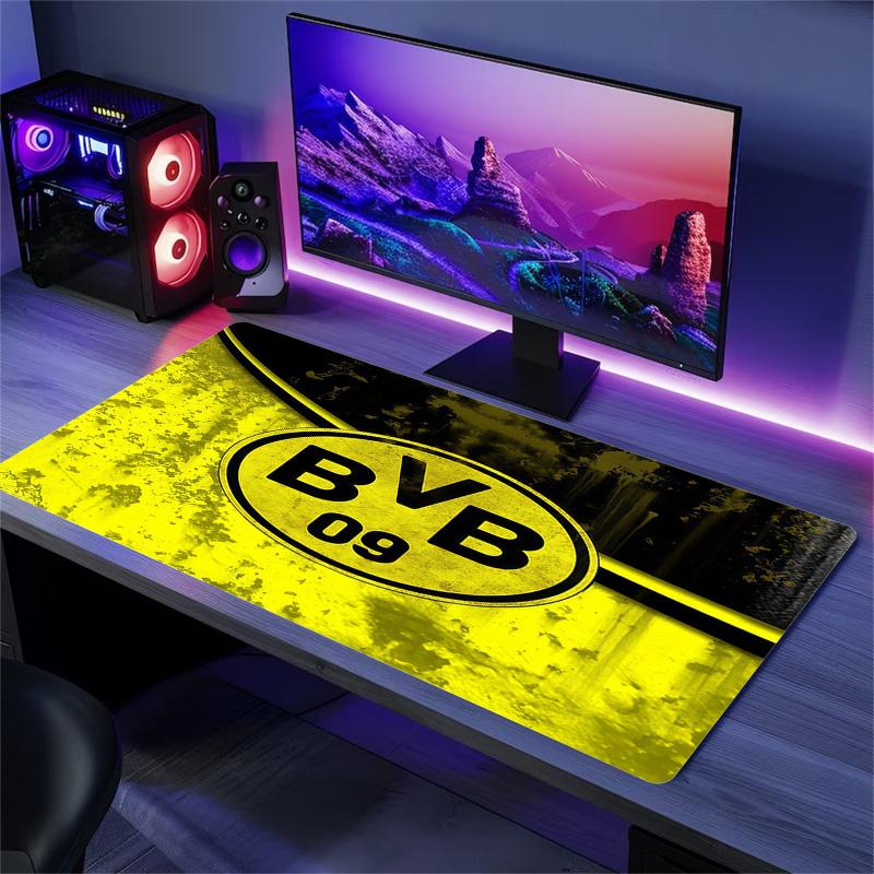 Poduszka z nadrukiem Borussia Dortmund Antypoślizgowa Mata pod mysz do laptopa/tabletu XXL Mata do gry na mini PC Z blokowaną krawędzią