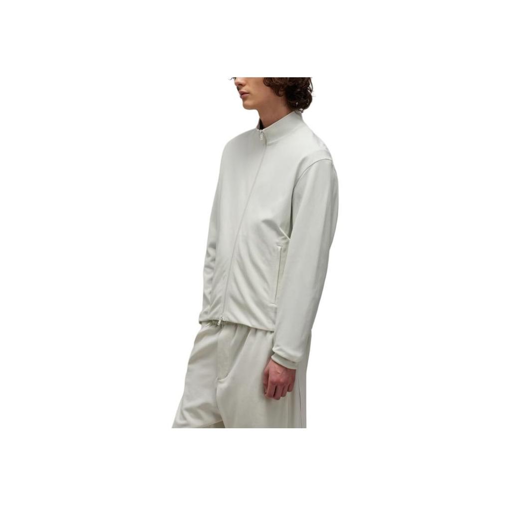 Y-3 Solid Color Stand Collar Zipper Drop Shoulder Long Sleeve Jacket Men Jackets Track-Gray IX0390