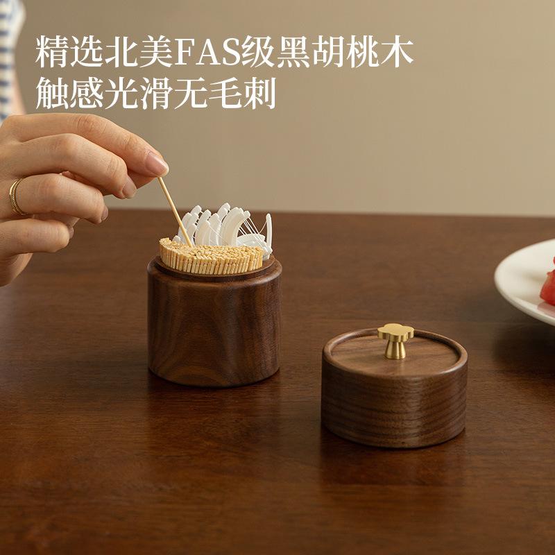High-end, Retro and Exquisite Solid Wood Dental Floss Box for Home Use Simple and New Style Dental Pick Holder Toothpick Boxes