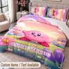 Custom Name Text 3Pcs Bedding Set Kirby Duvet Cover And Two Pillowcases