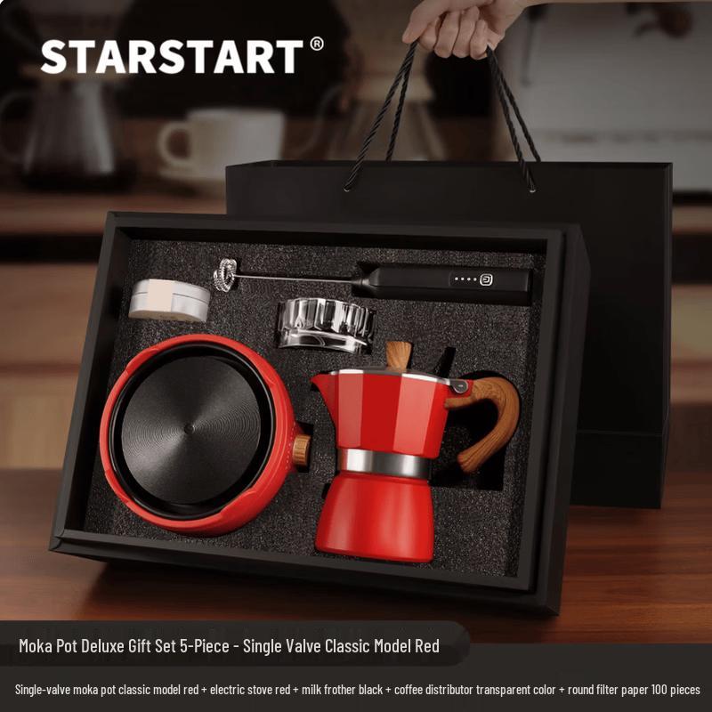 STAR-START Single Valve Moka Pot Gift Set