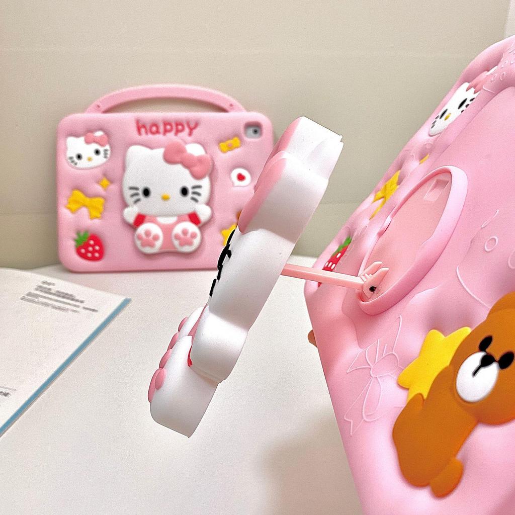 Hello Kitty Cartoon Stand Case for iPad Air 11th Gen & Samsung A9 Plus Tablet