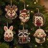 Seasonal Festive Hanging Decor 6 Pcs Christmas DIY Faux Pearl Painting Kit Ornaments, Rhinestone Art Party Decorative Supplies Tree Decoration