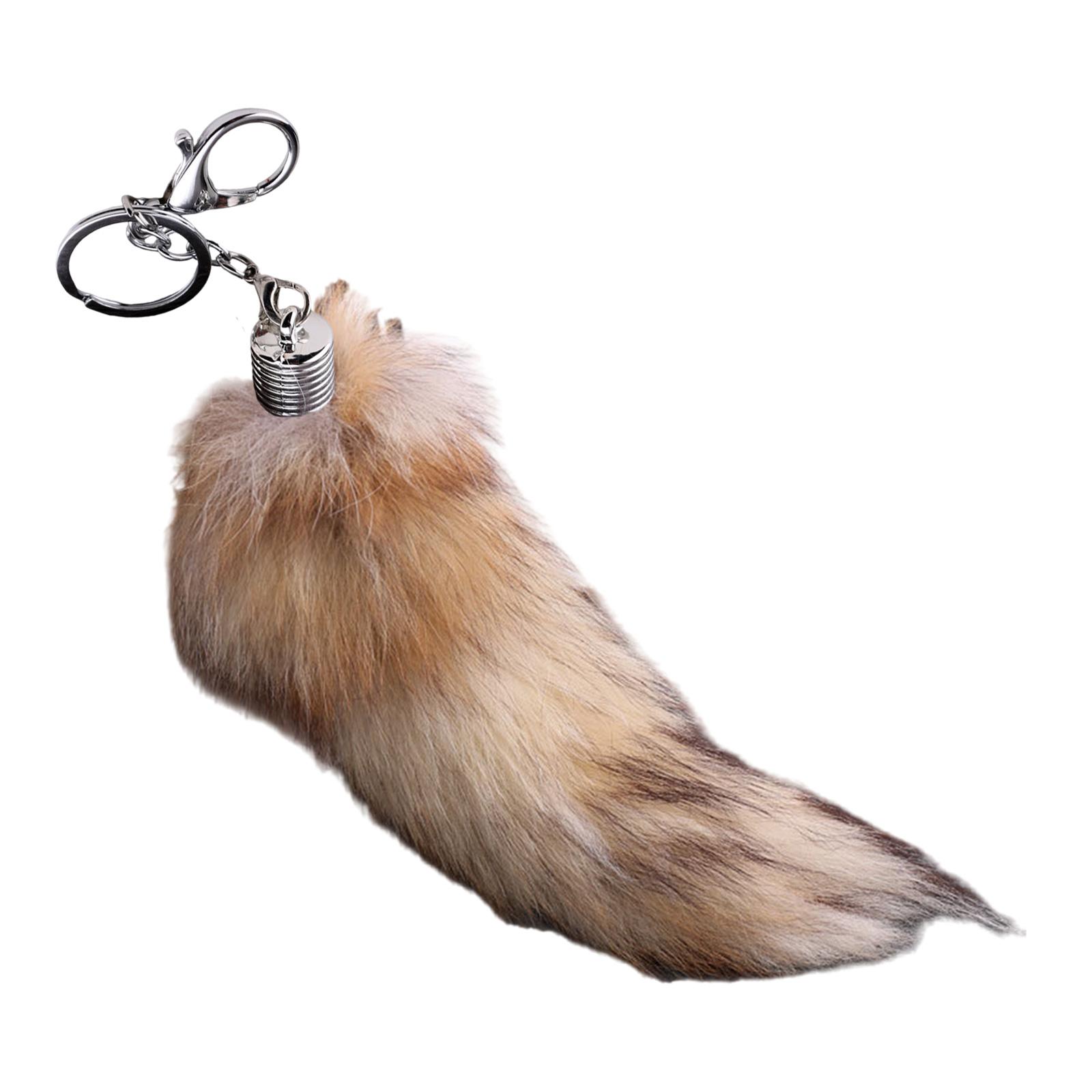 

Роскошный кулон из искусственного лисьего хвоста, брелоки из искусственного лисьего хвоста, плюшевый мягкий брелок для сумки для модных людей жёлтый