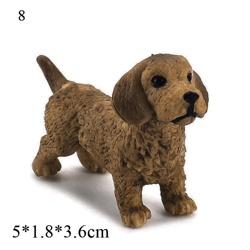 Mini Cute Vivid Dog Figurine Home Decor Simulation Mini Dog Model Miniature Dog Living Room Desktop Ornament Bonsai Decoration