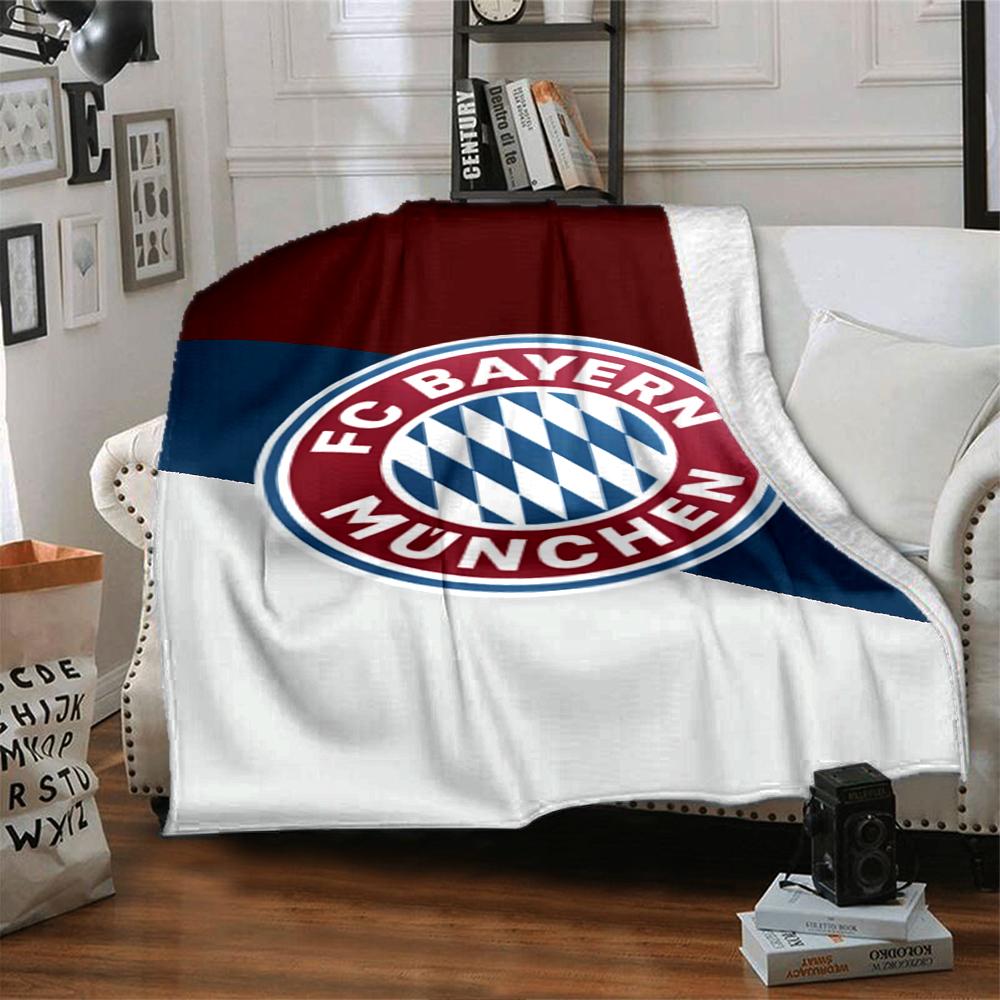 Coperte con stemma del Bayern Monaco in flanella stampata, traspiranti, calde, da divano, per casa, ufficio, copriletti 0708a118