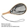 Mini Landing Dip Net Tear Resistance Wood Handle Dense Hole Fish Dipping Net for Angling