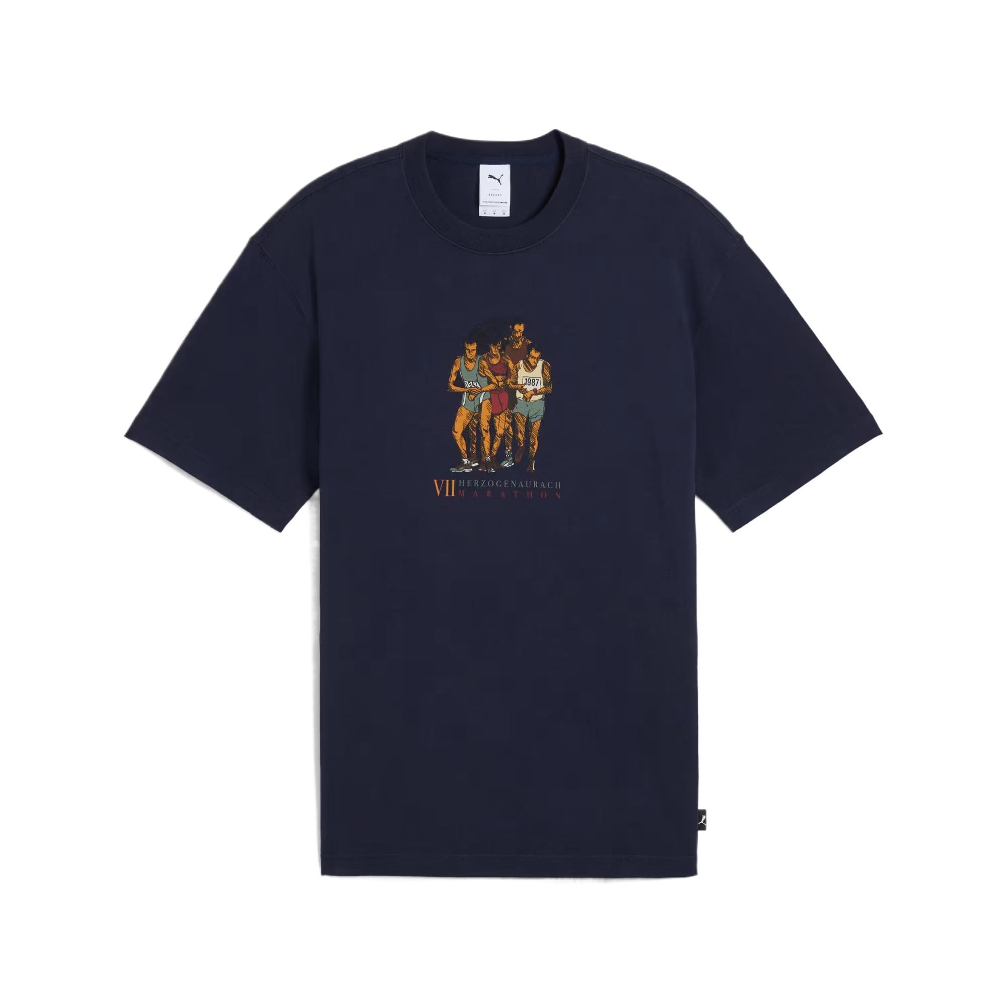 

Puma Fashion Classic Versatile Comfortable Solid Color Letter Short Sleeve T-Shirt Men Tops Blue 629413-16 S