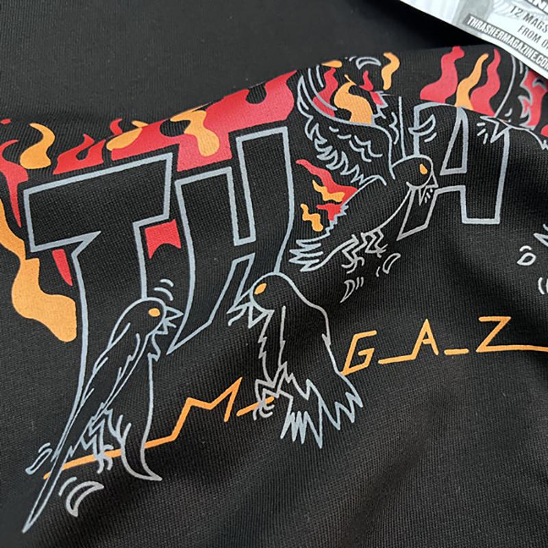 2030 Summer Thrasher Skateboard Magazine Letter Print T-Shirt Men Women Oversized Cotton Short Sleeve Casual Streetwear Tee Top
