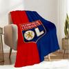 Lyonnais Football Crest Blanket Lightweight Ideal Bedding Blanket Perfect for Travel, Camping, Living Rooms, Offices, Sofas, Fan Christmas Gift