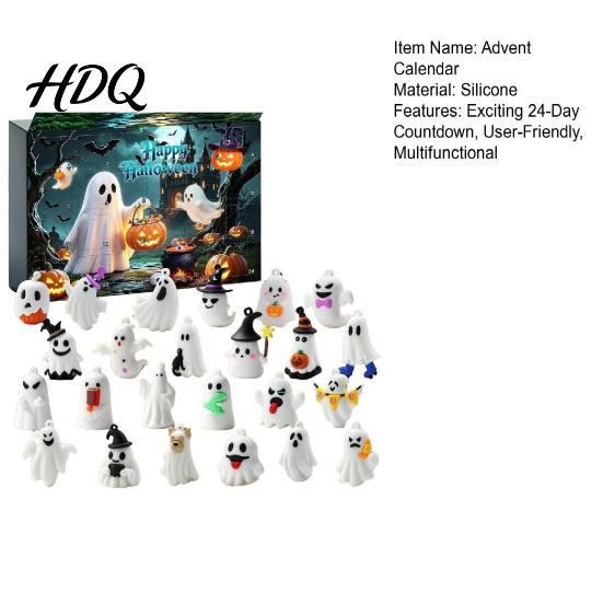 Kids Halloween Toys 2026 Ghost Advent Calendar 24 Day Countdown Figurine Set Gift Collectible Glow in Dark Toy for Kids Party Favor Favors Gifts